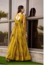 MAMADEV Women Gown Yellow, Dark Green Dress