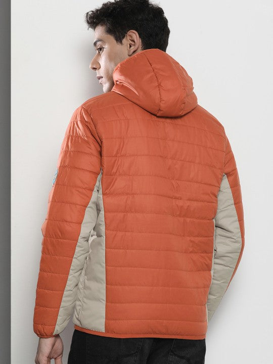 Colourblocked Puffer Standard Length Jacket