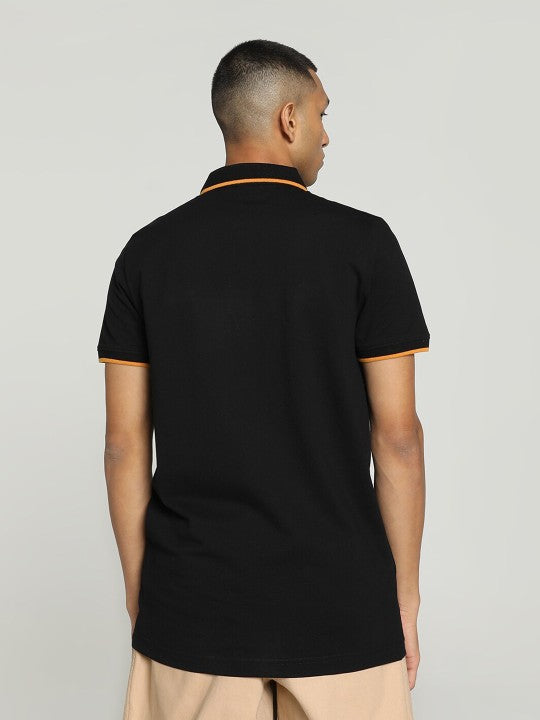 Collar Tipping Heather Slim-Fit Cotton Polo T-Shirt