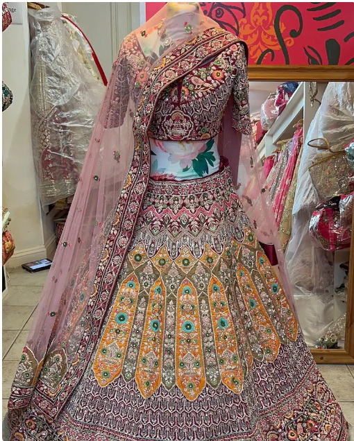 Silk bridal lehenga