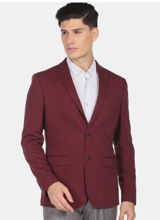 Arrow Solid Single Breasted Formal Men Blazer