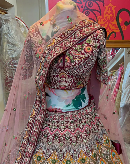 Silk bridal lehenga