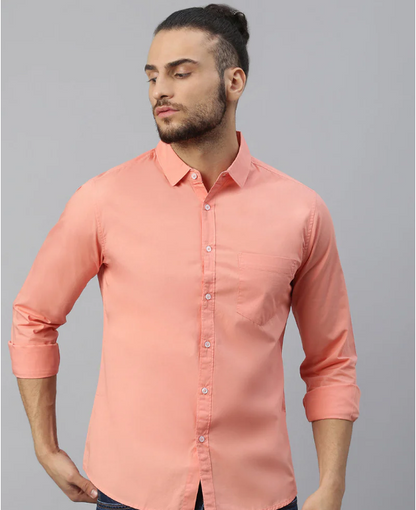 Men's Cotton Solid Slim Fit Casual Shirt