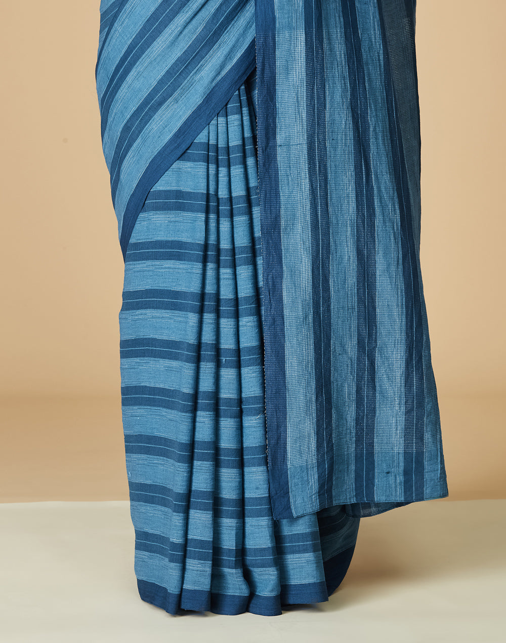 Indigo Cotton Hand Woven Sari