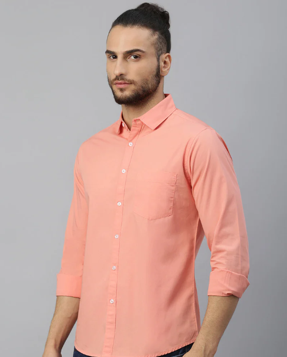 Men's Cotton Solid Slim Fit Casual Shirt