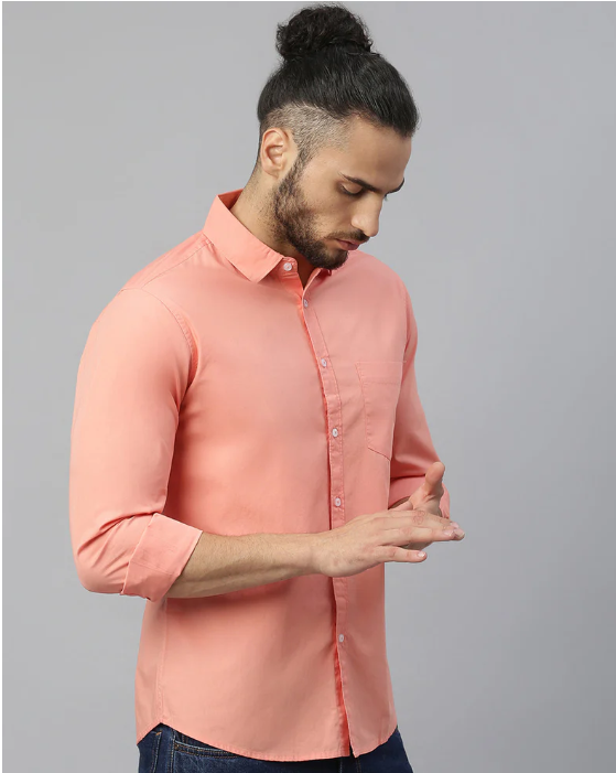 Men's Cotton Solid Slim Fit Casual Shirt