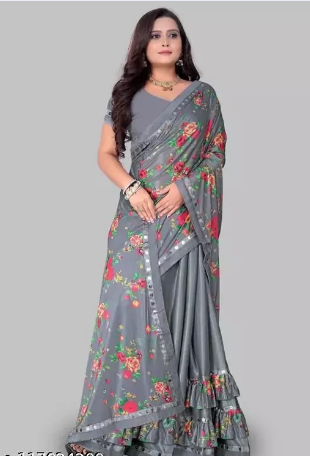 Solid Bollywood Lycra Blend Saree