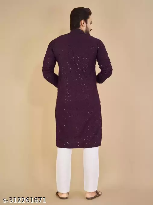 Nellist Men Embroidered Straight Kurta