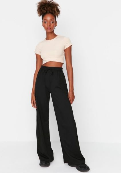 Bonkers Corner Black Wide-Leg Sweatpants