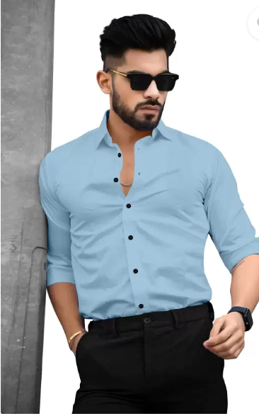 Ladytone  Men Regular Fit Solid Cut Away Collar Casual Shirt