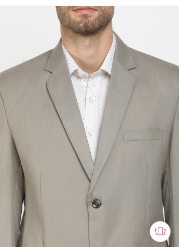 V-Mart Men Beige Solid Single-Breasted Casual Blazer