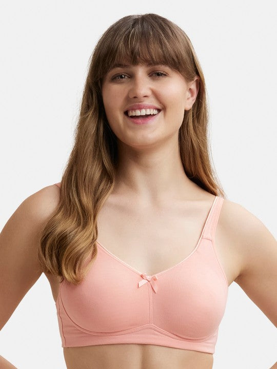 Wirefree Non Padded Cotton Full Coverage Solid Moulded Everyday Bra