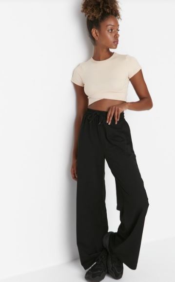 Bonkers Corner Black Wide-Leg Sweatpants