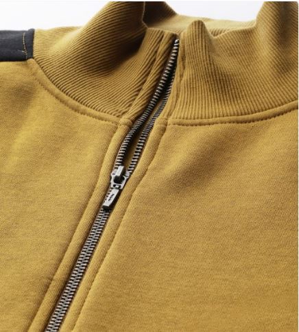 Women Mustard Yellow & Black Solid Sweatshirt with Contrast Detailing