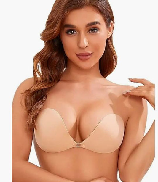 AKHIRAH Women's Girl's & Strapless Push Up Wire Free Stick On Invisible Bra