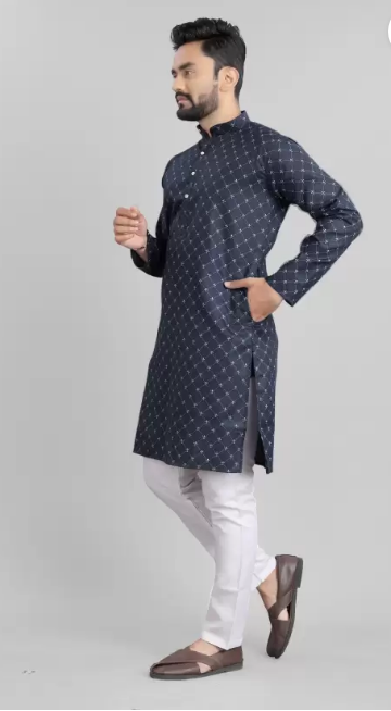 Nofilter  Men Printed Cotton Blend Straight Kurta