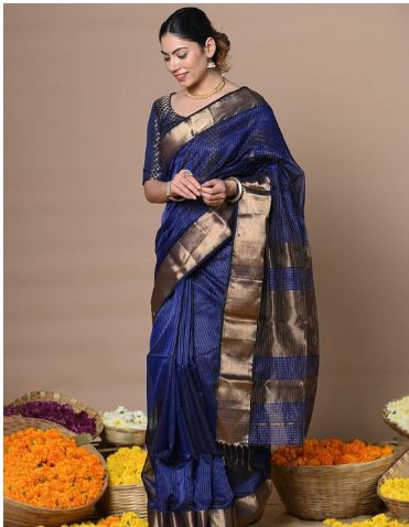 Very Much Indian Woven Design Zari Silk Cotton Paithani Saree