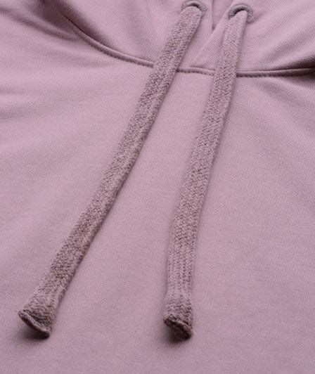 Women Mauve Solid Hooded Sweatshirt