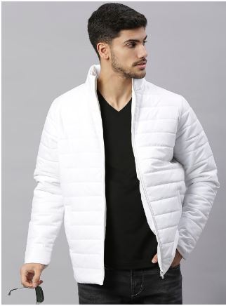 Men White Puffer Jacket