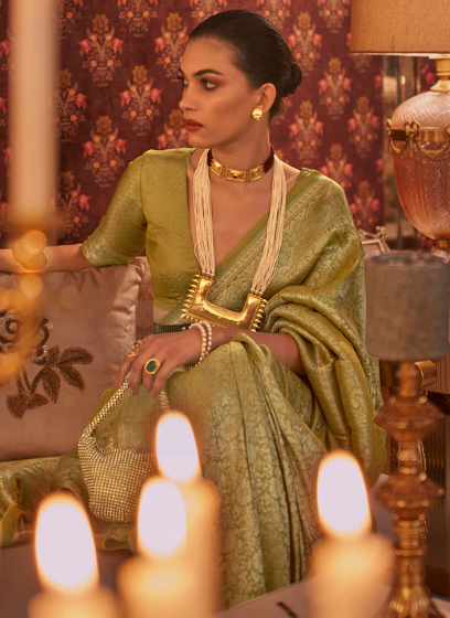 Fern Green Kanjivaram Saree