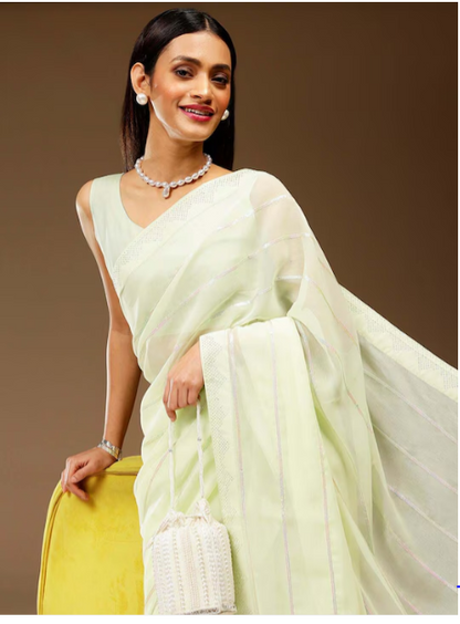 Embellished Party Chiffon Saree