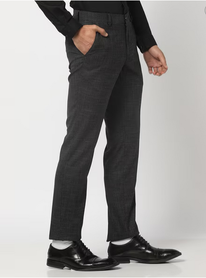 Men Flat-Front Slim Fit Trousers