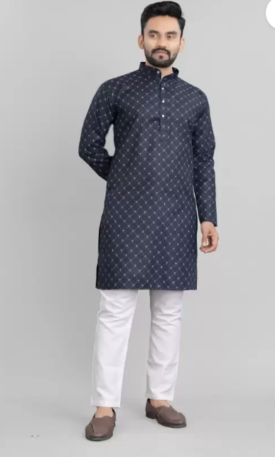 Nofilter  Men Printed Cotton Blend Straight Kurta