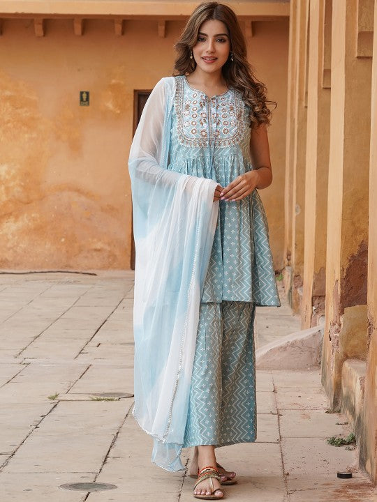 Kdtex Women Kurta Sharara Set