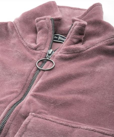 The Lifestyle Co. Velvet Finish Oversized Utility Pocket Sweatshirt