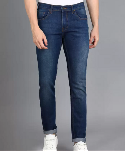 Urbano Fashion  Men Slim Mid Rise Blue Jeans