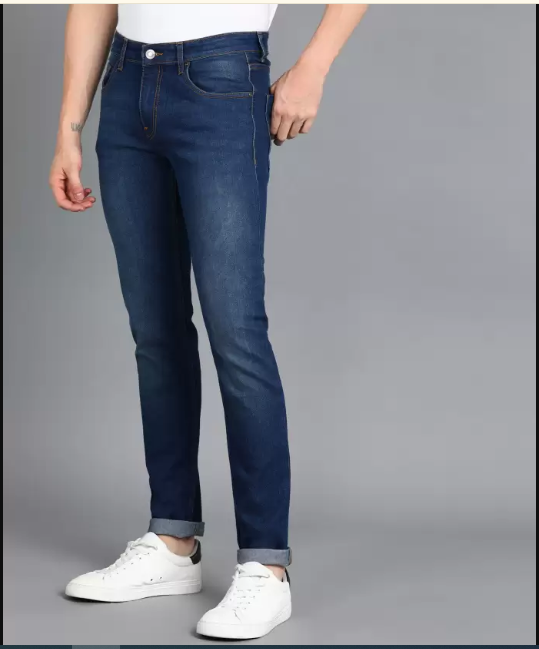 Urbano Fashion  Men Slim Mid Rise Blue Jeans