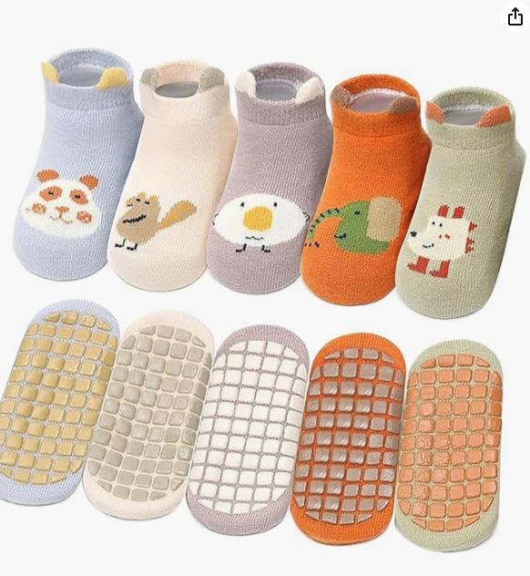 SNOWIE SOFT 5 Pairs Baby Socks Set 0-3 Years Antislip Socks for New Born Baby