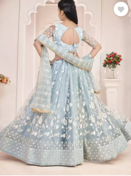 Girls Lehenga Choli Ethnic Wear, Party Wear Embroidered Lehenga, Choli and Dupatta Set