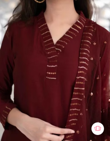 ZEEPKART V Neck Straight Kurta with Salwar & Dupatta