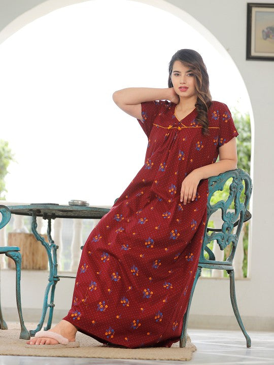 Printed Pure Cotton Maxi Nightdress