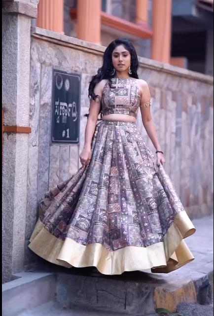 Printed Stitched Lehenga & Crop To