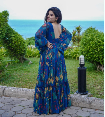 LAUV BLUE GEORGETTE MAXI