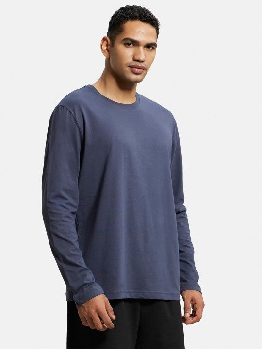 Super Combed Cotton Rich Solid Round Neck Full Sleeve T-shirt