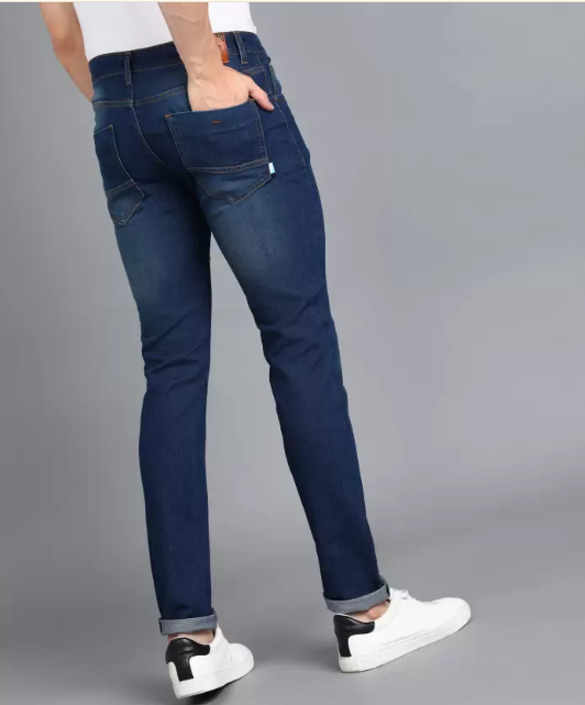 Urbano Fashion  Men Slim Mid Rise Blue Jeans