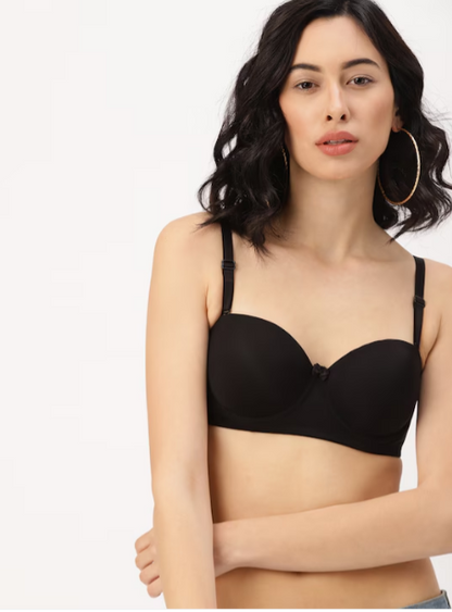 DressBerry Black Solid Underwired Lightly Padded T-shirt Bra