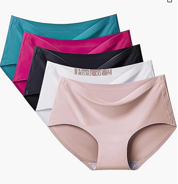 Women's Seamless Hipster Ice Silk Panty Multicolor Pack of 1,2,3