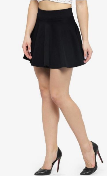 Blockcore Inspired Solid Mini Skirt In Black