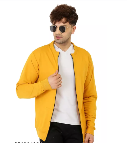 LEOTUDE Men's Regular Fit Bomber Jacket(Mustard Color)