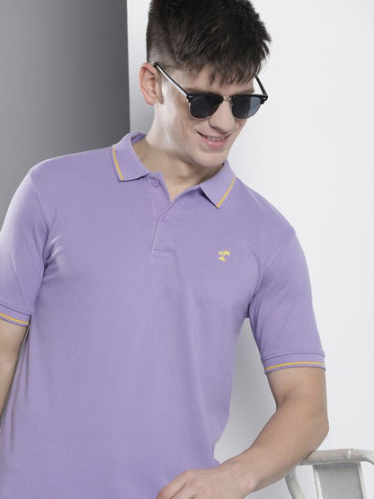 Men Solid Polo Collar T-shirt