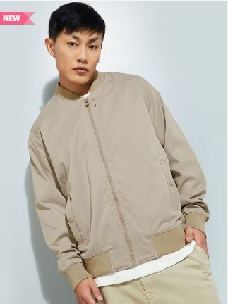 URB_N Men Solid Bomber Jacket