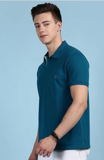 Men Regular Fit Polo Neck Half Sleeve Solid Casual T-Shirt