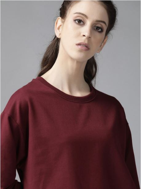 Lripsome Full Sleeve Solid Women Sweatshirt