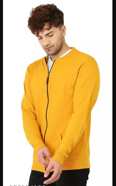 LEOTUDE Men's Regular Fit Bomber Jacket(Mustard Color)