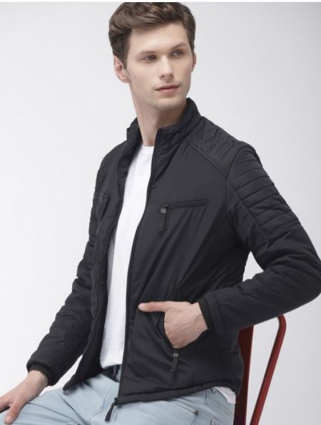 Men Solid Regular Fit Casual Jacket