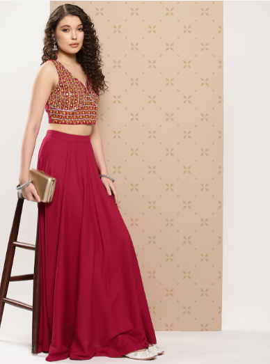 Mirror-Work Ready to Wear Lehenga Set